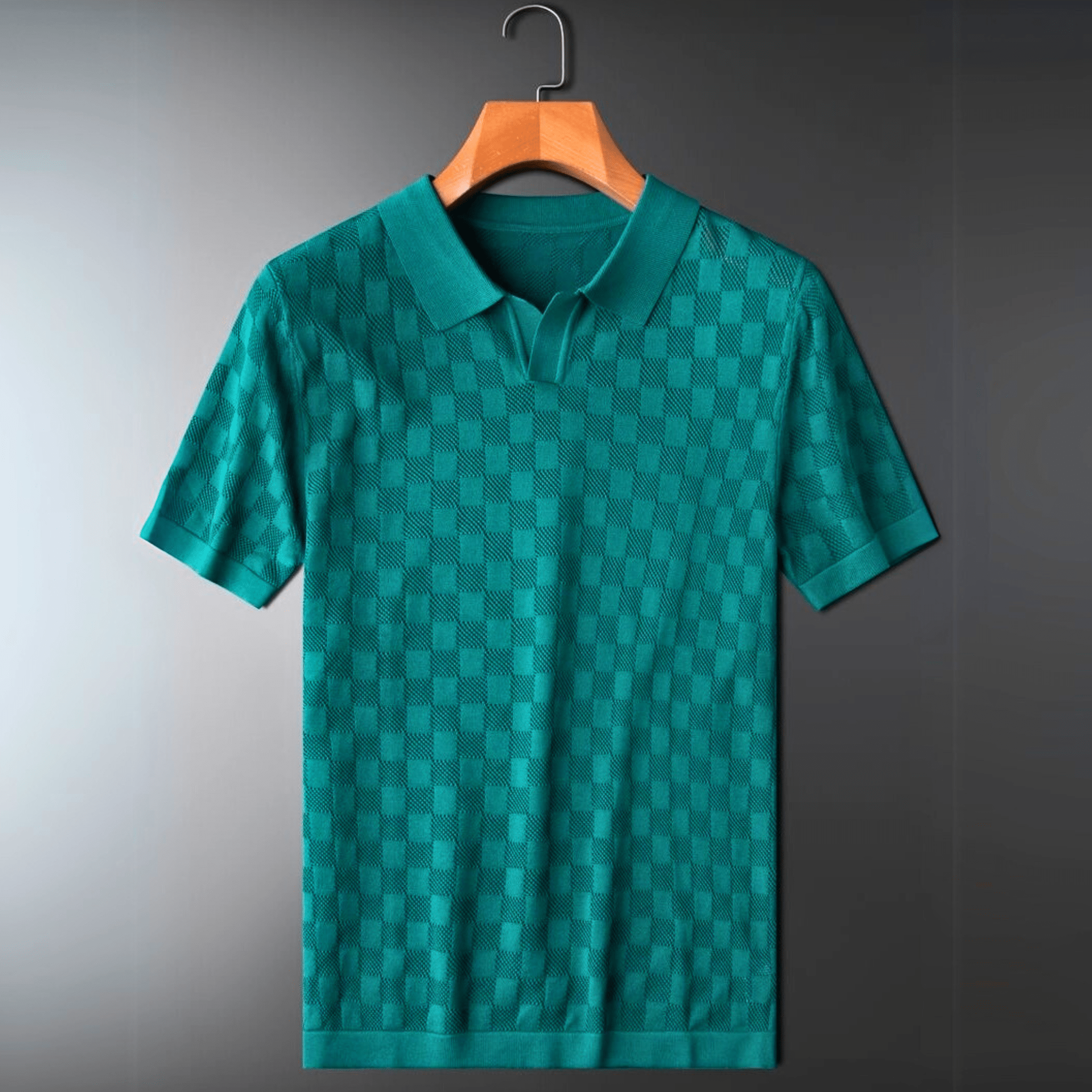 Plaid Ice Silk Polo Shirt