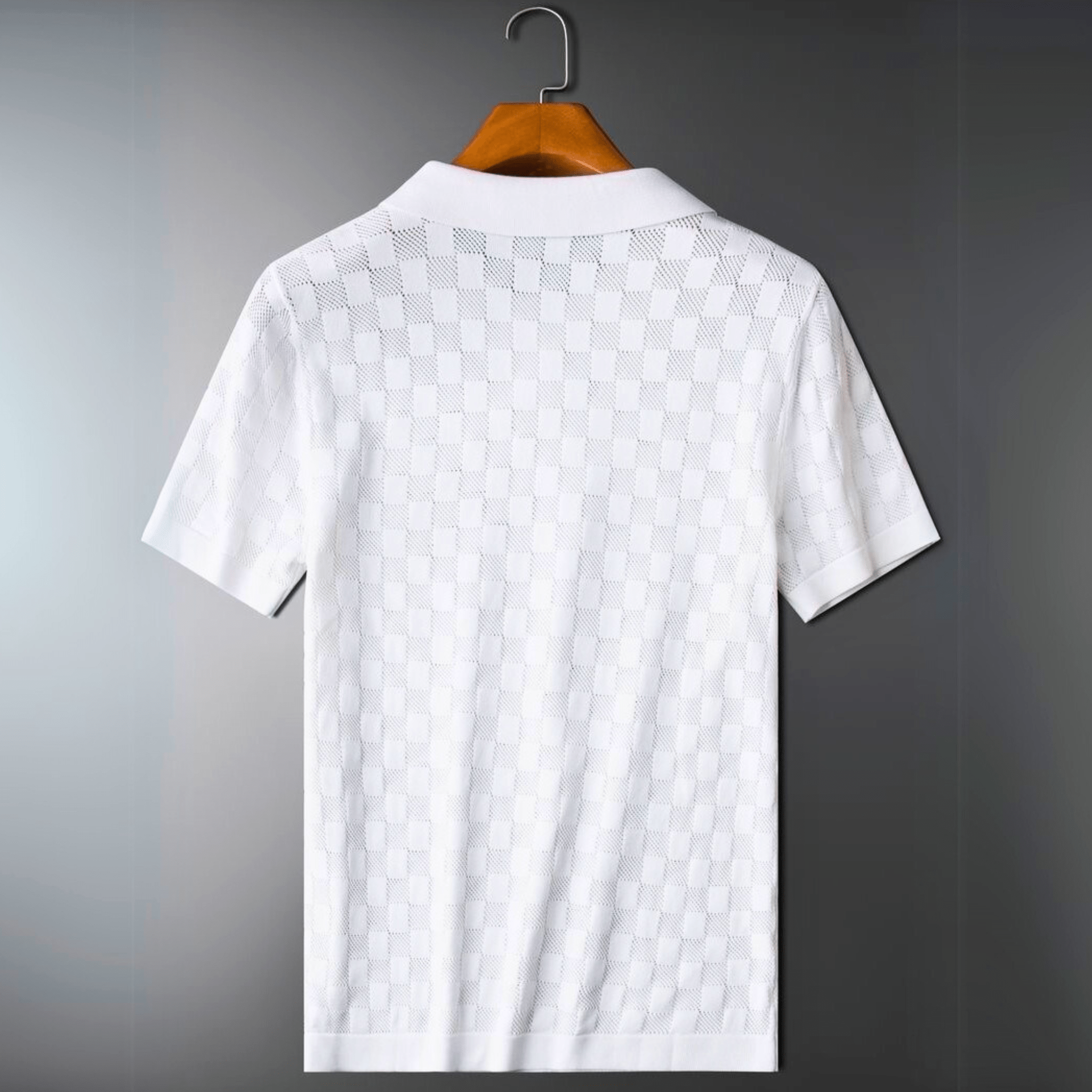 Plaid Ice Silk Polo Shirt