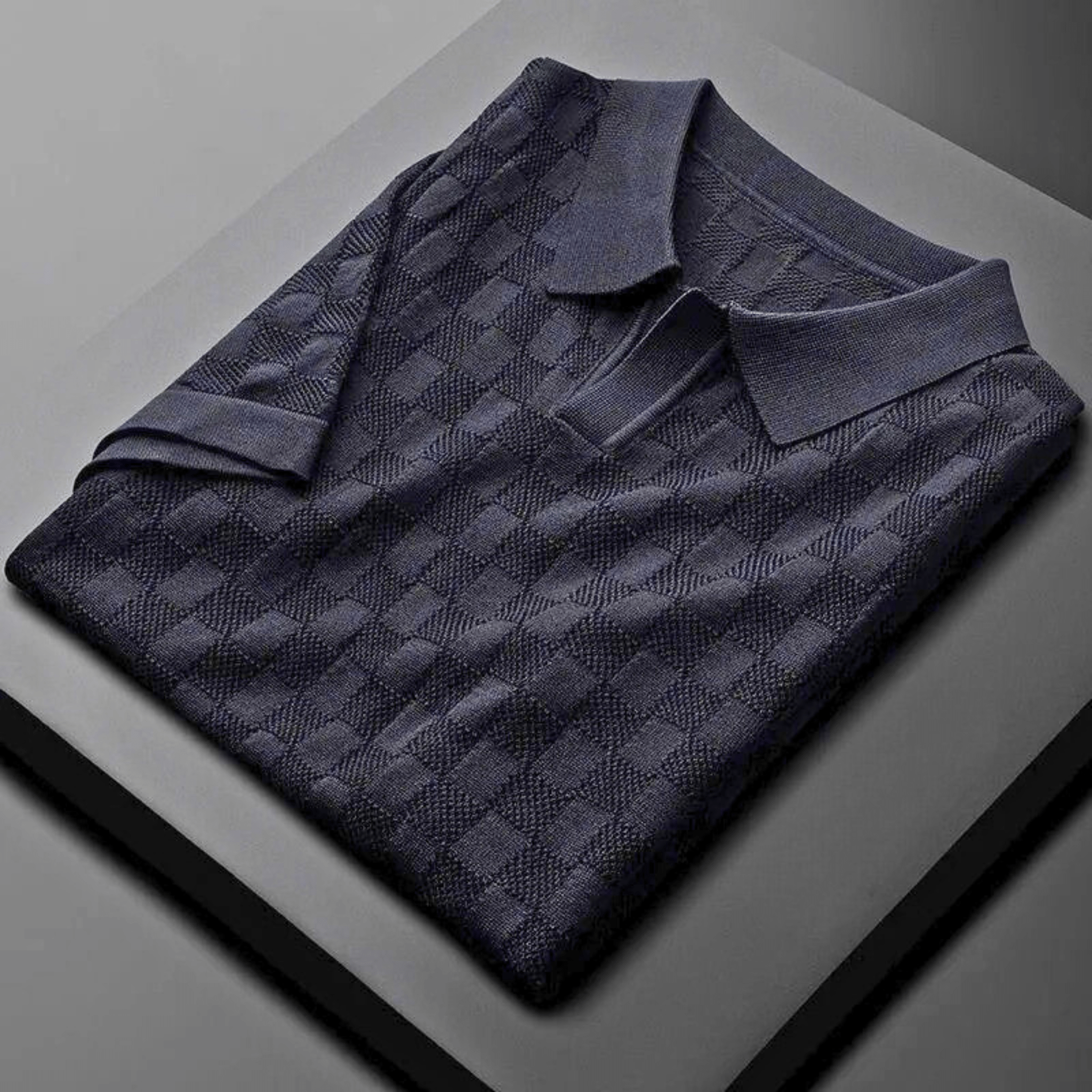 Plaid Ice Silk Polo Shirt