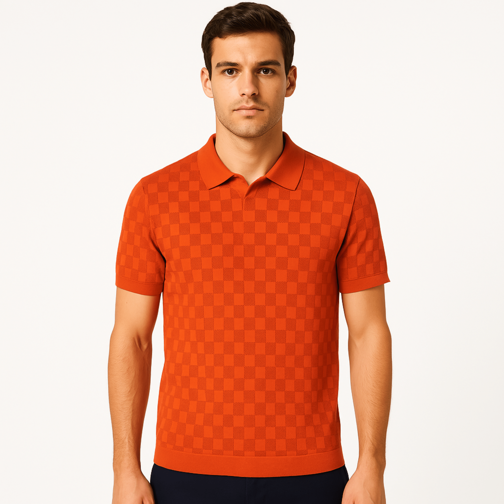 Plaid Ice Silk Polo Shirt