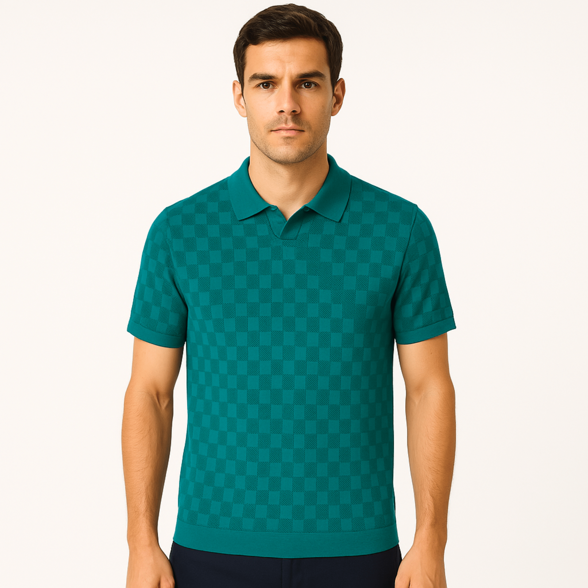 Plaid Ice Silk Polo Shirt