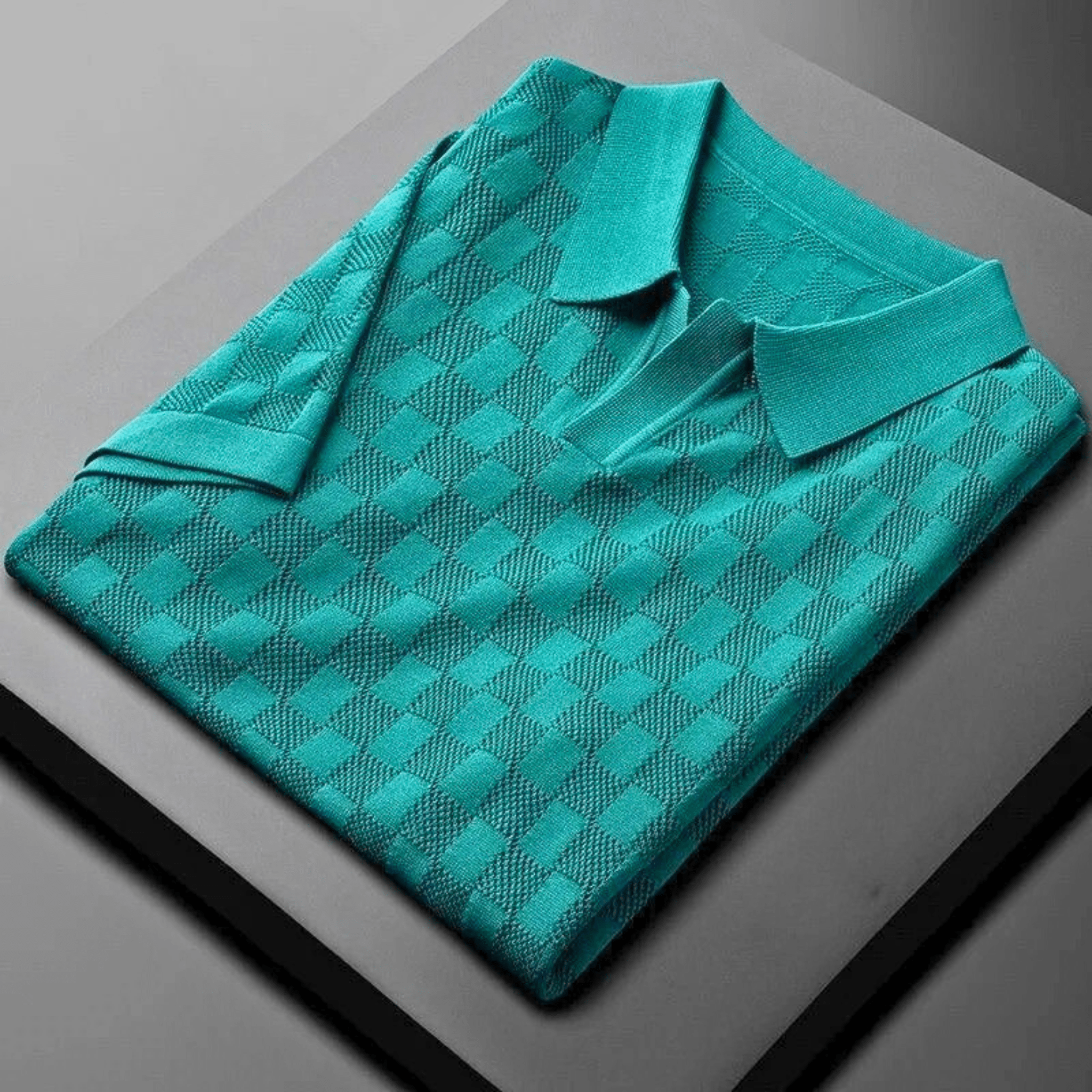 Plaid Ice Silk Polo Shirt