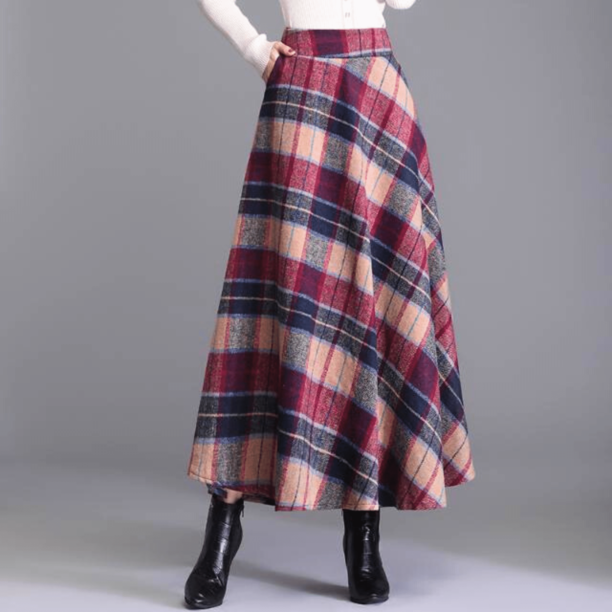 The Aurelle Plaid Skirt